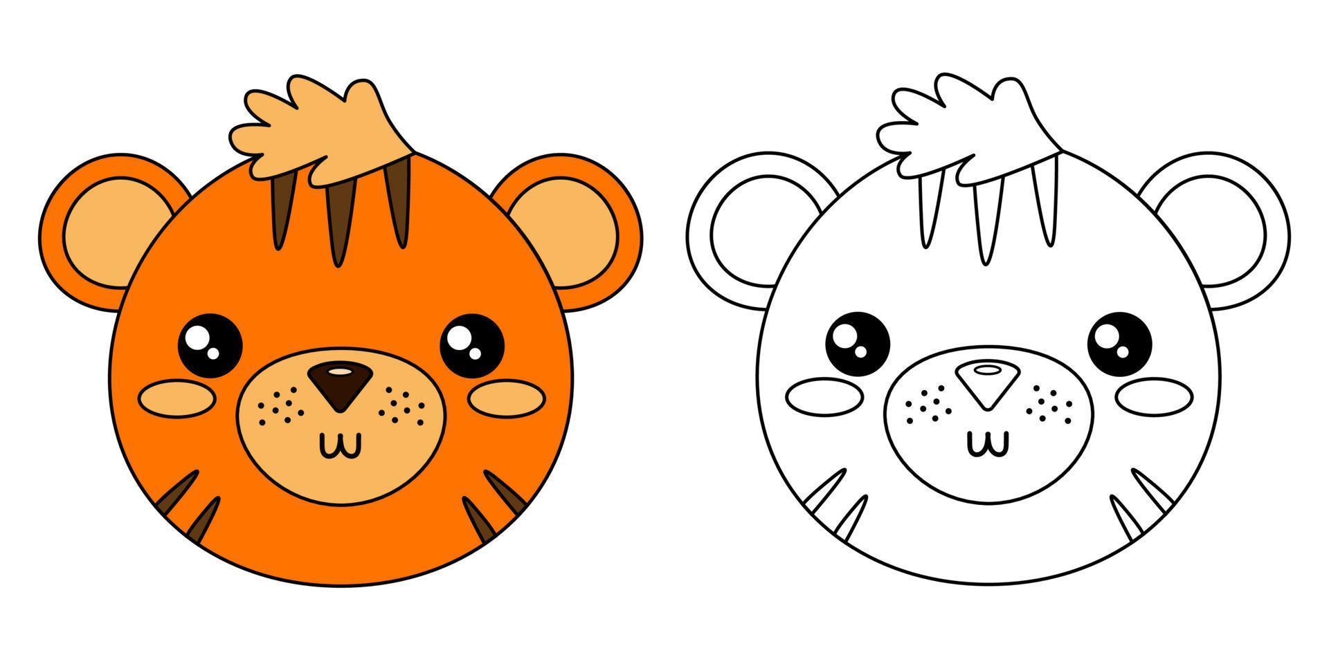 petit tigre. illustration vectorielle de mignon bébé tigre. page de coloriage pour les enfants. vecteur