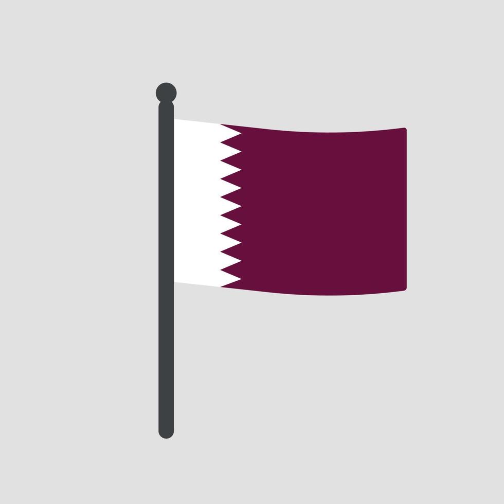 drapeau qatar sur mât. illustration vectorielle vecteur