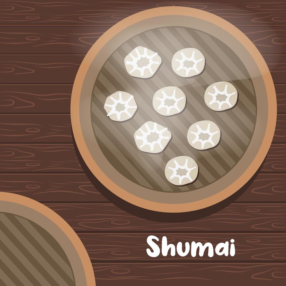 conception de vecteur d'illustration de style plat shumai