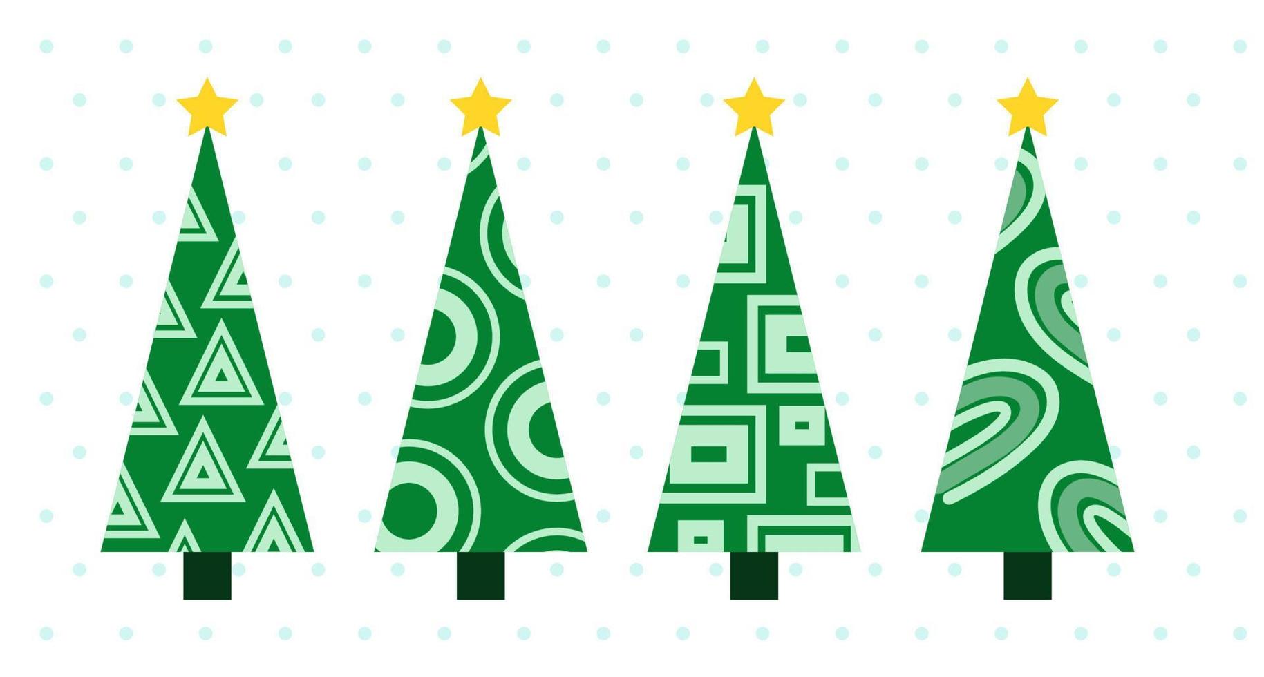 collection d'arbres de Noël de vecteur. arbre décoré géométrique isolé sur blanc vecteur