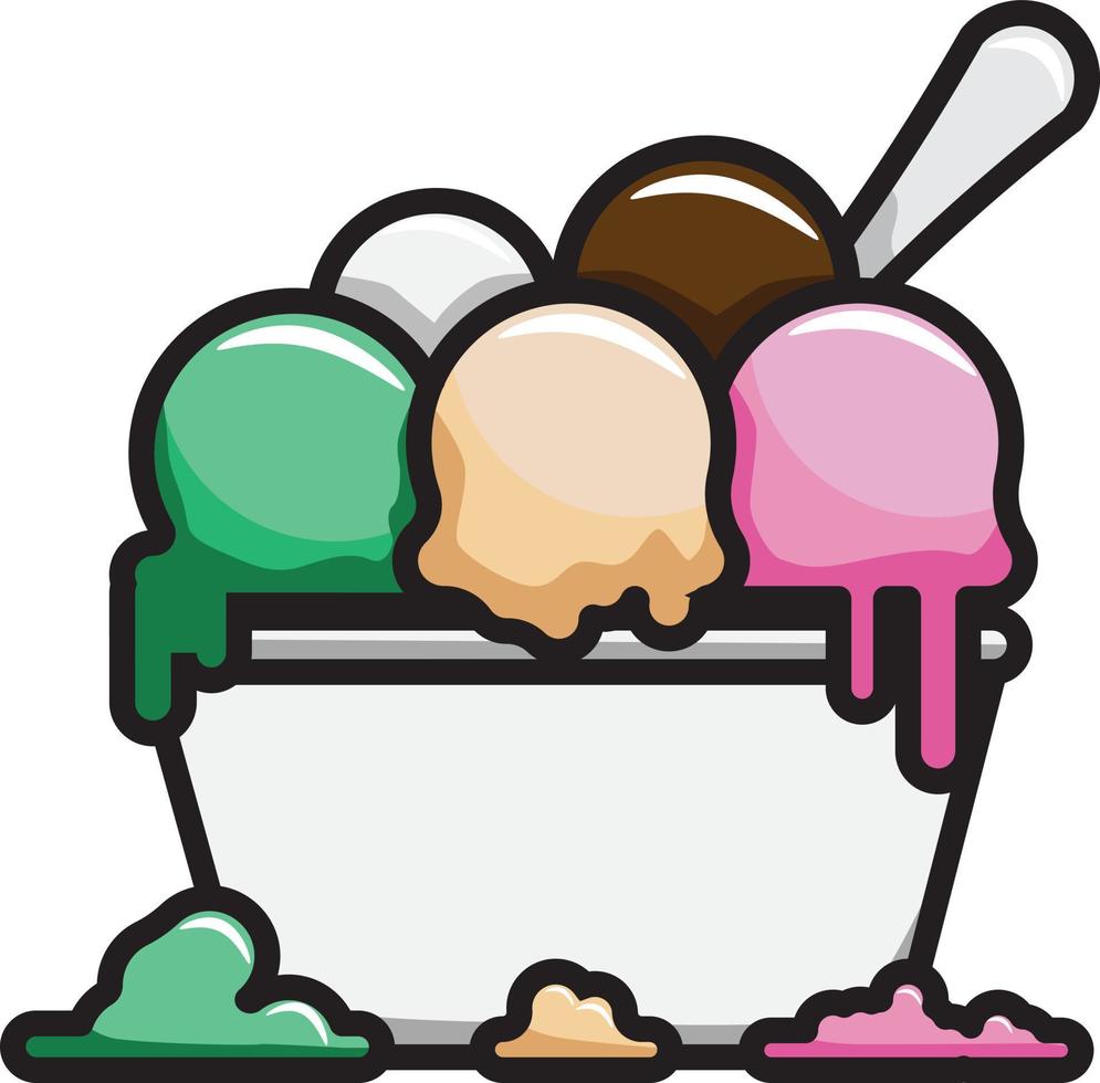 boule de crème glacée en illustration vectorielle de tasse vecteur