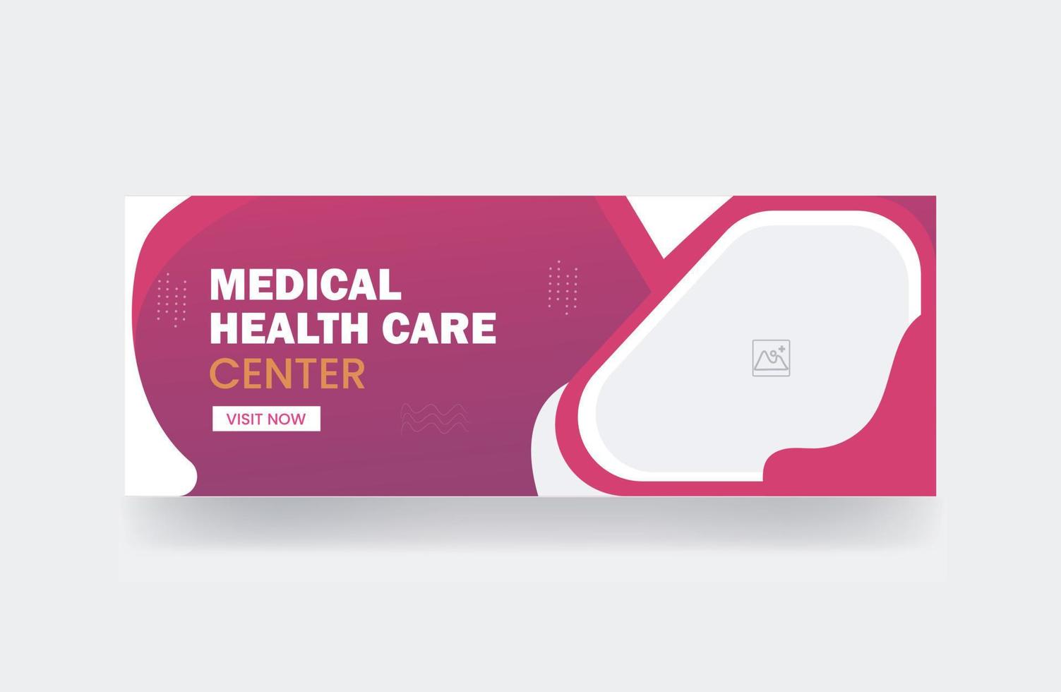 couverture fb de bannière de médecin ou modèle d'hôpital de conception de publication de médias sociaux de soins de santé vecteur