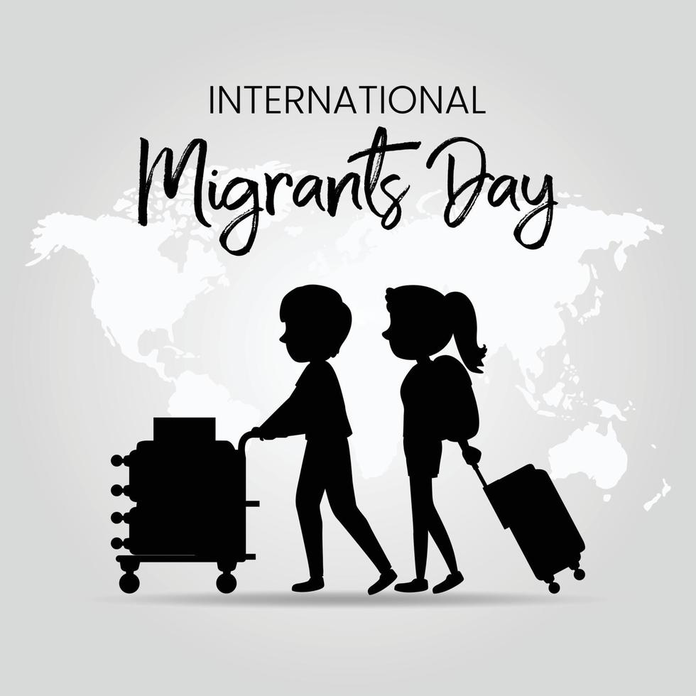 illustration vectorielle d'un arrière-plan pour la journée internationale des migrants. vecteur