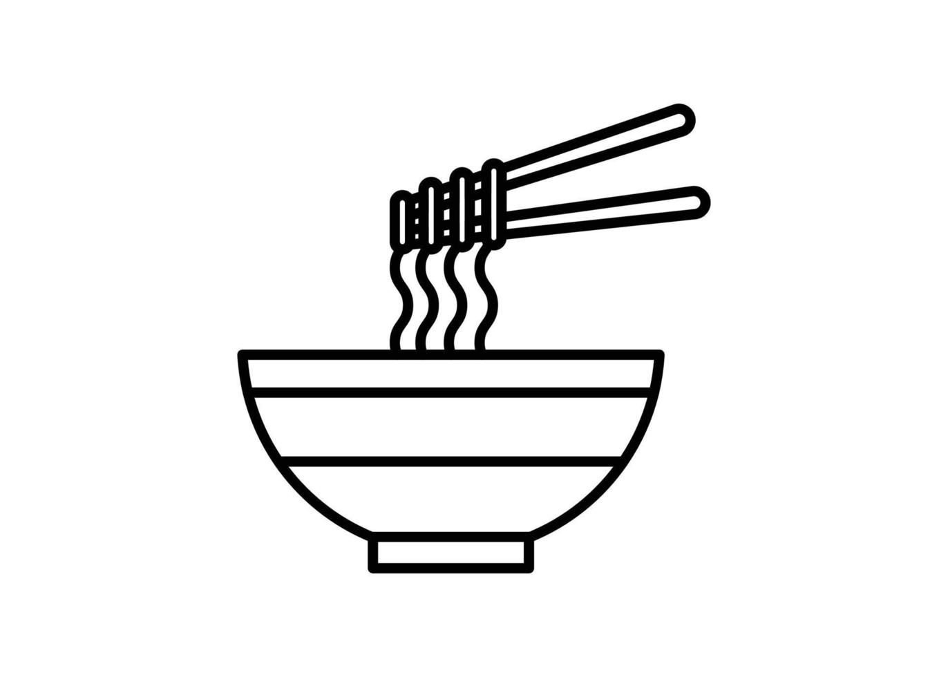 illustration vectorielle de conception de ligne d'icône de nouilles isolée vecteur