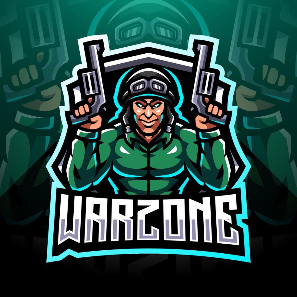 création de logo de mascotte warzone esport vecteur