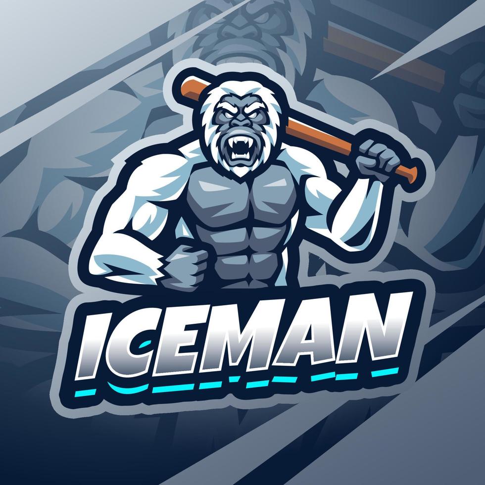 création de logo de mascotte esport iceman vecteur