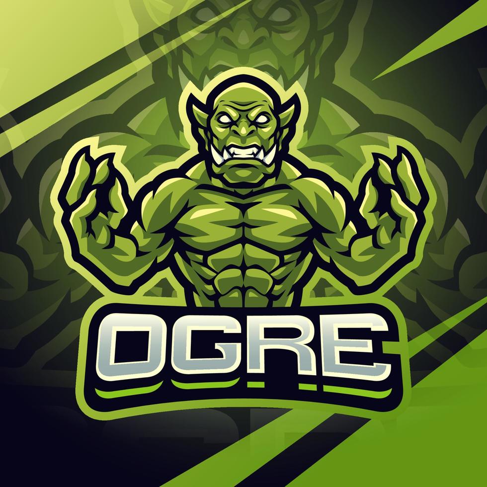 création de logo de mascotte esport combattant ogre vecteur