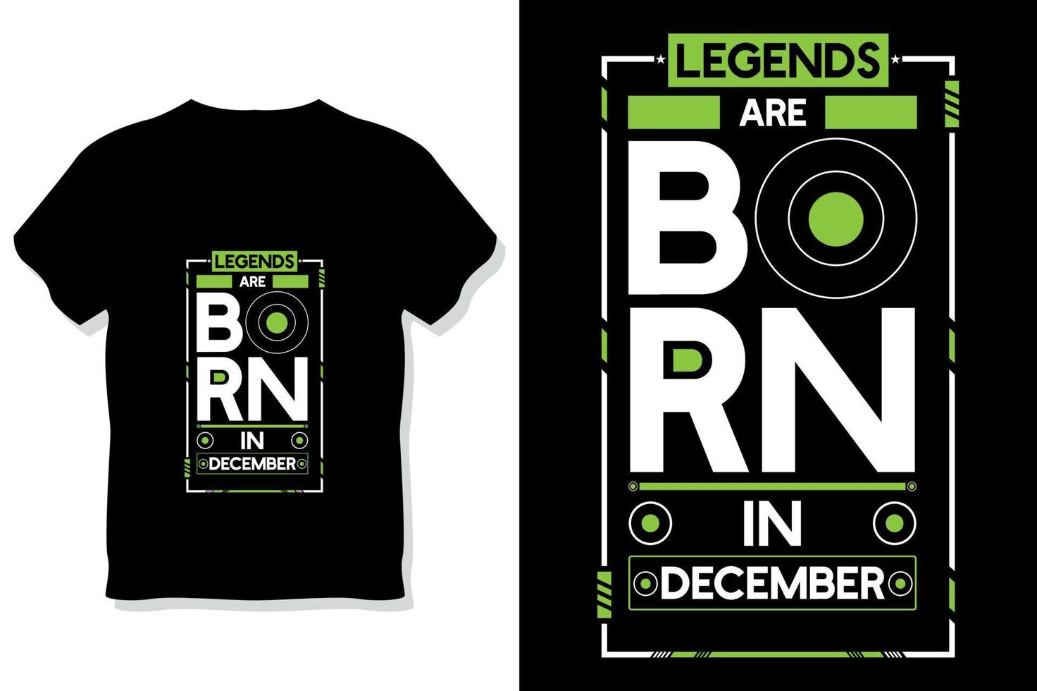 les légendes sont nées en décembre citations d'anniversaire conception de t-shirt vecteur
