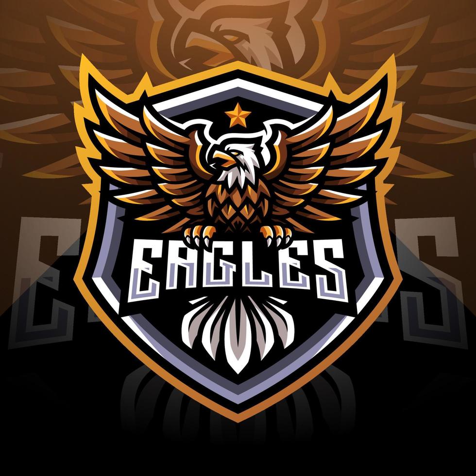création de logo de mascotte aigle esport vecteur
