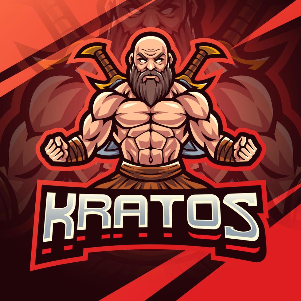 création de logo de mascotte kratos esport vecteur