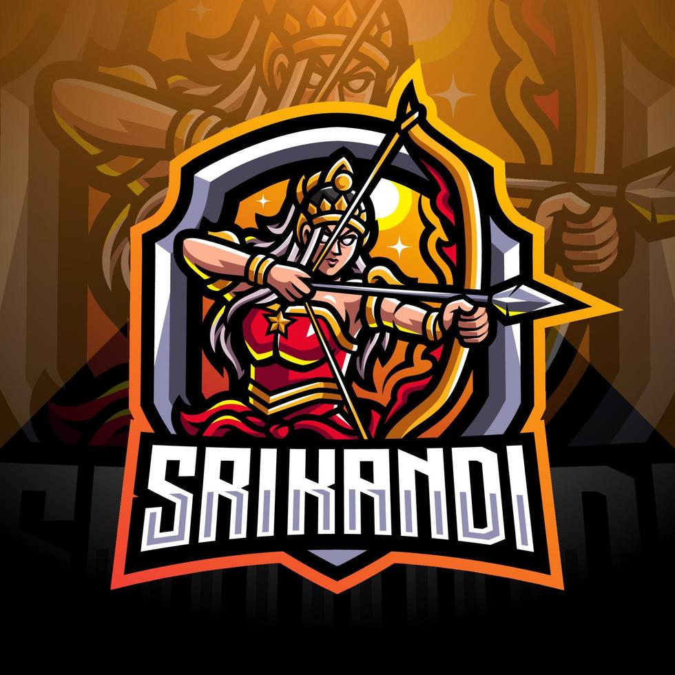 création de logo de mascotte srikandi esport vecteur