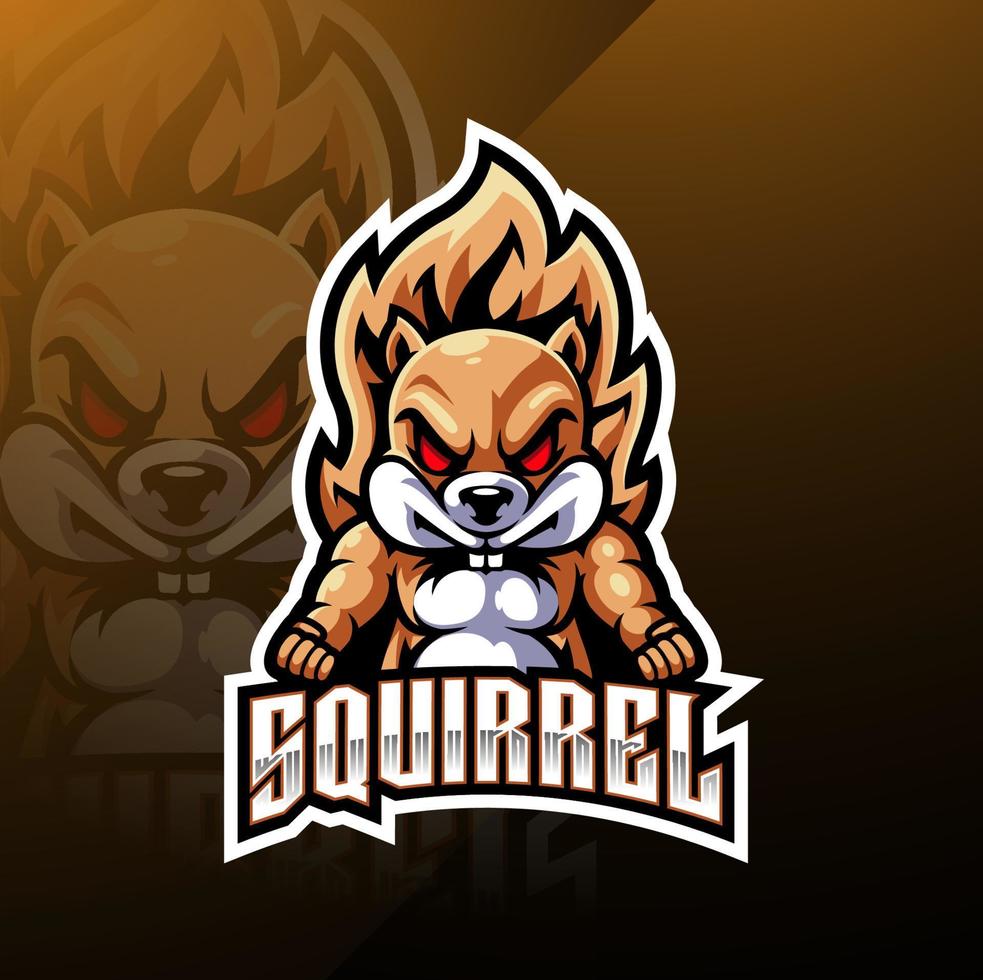 création de logo de mascotte esport super écureuil vecteur