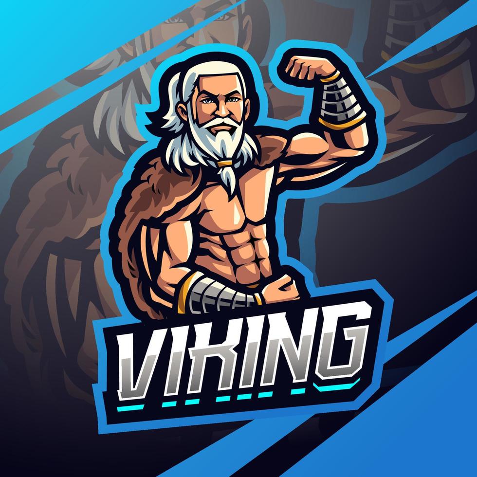 création de logo de mascotte de gym viking vecteur