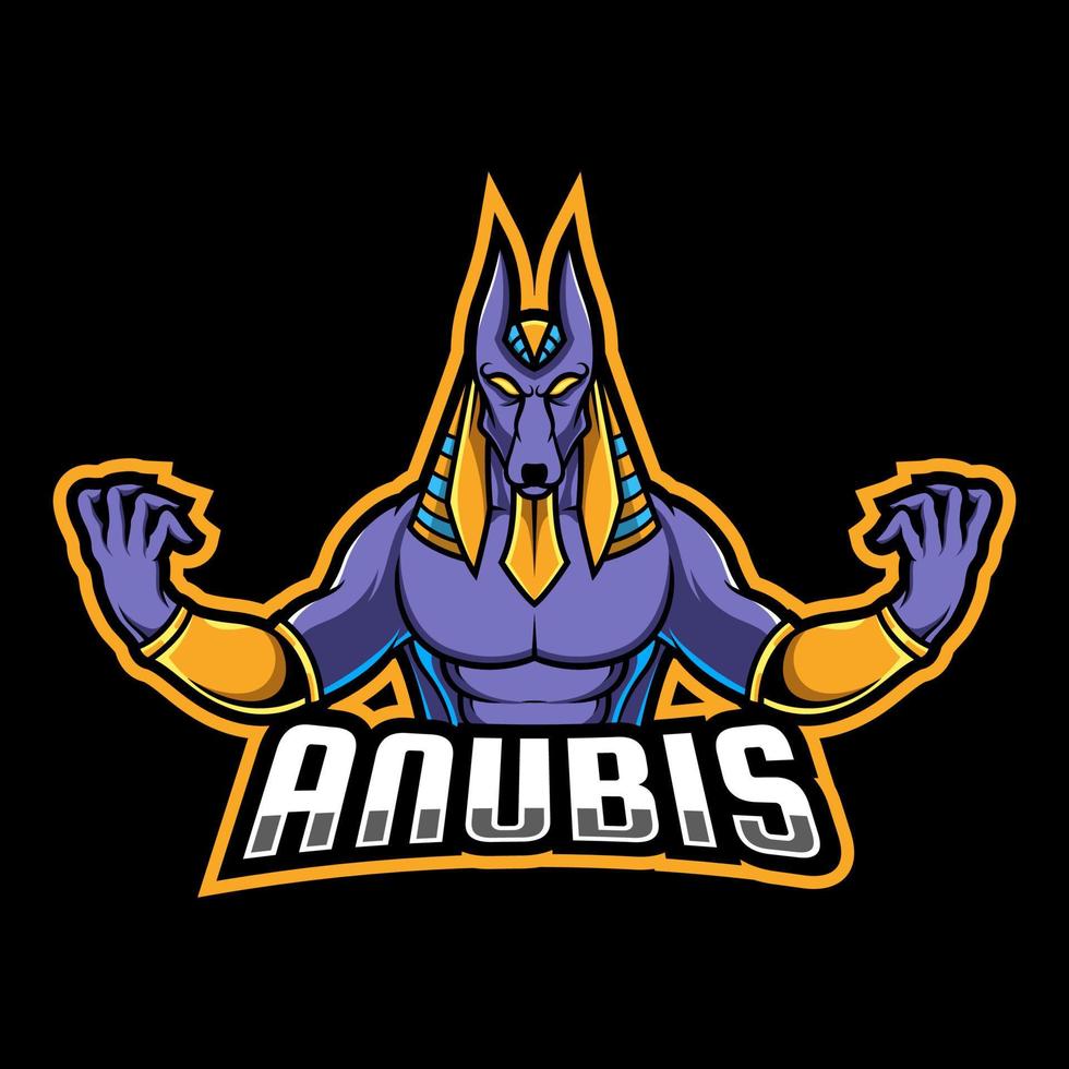 illustration du logo de la mascotte de jeu anubis vecteur