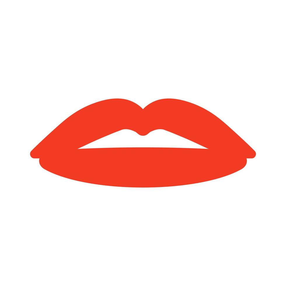 icône de lèvres rouges isolé sur fond blanc vecteur