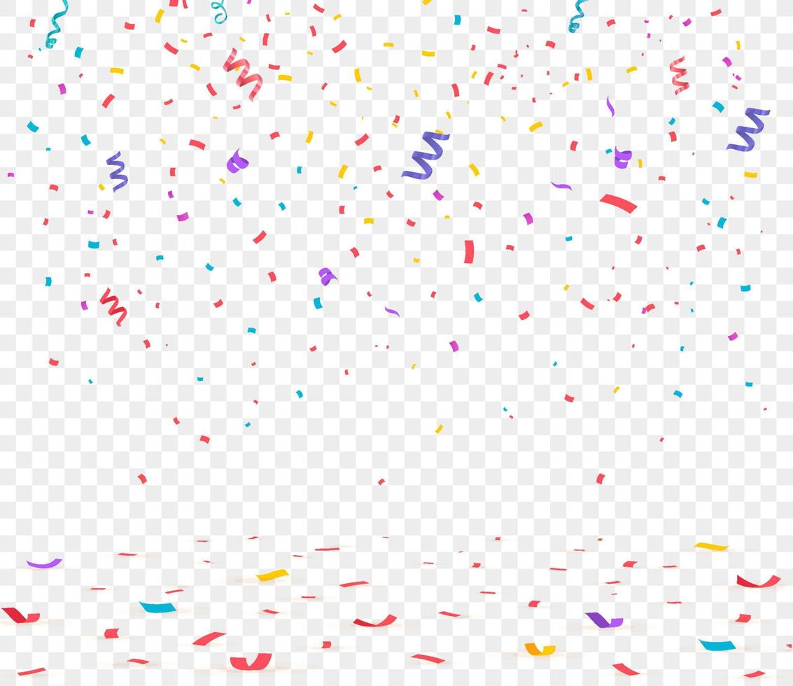 confettis lumineux colorés. illustration vectorielle festive vecteur