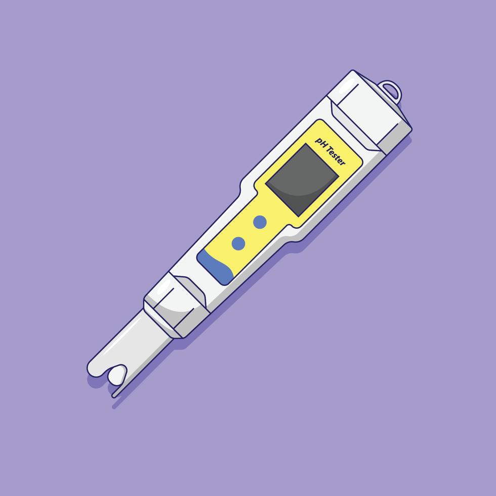 illustration d'icône vectorielle de ph-mètre numérique. vecteur de testeur de ph numérique. style de dessin animé plat adapté à la page de destination web, à la bannière, au dépliant, à l'autocollant, au fond d'écran, à l'arrière-plan