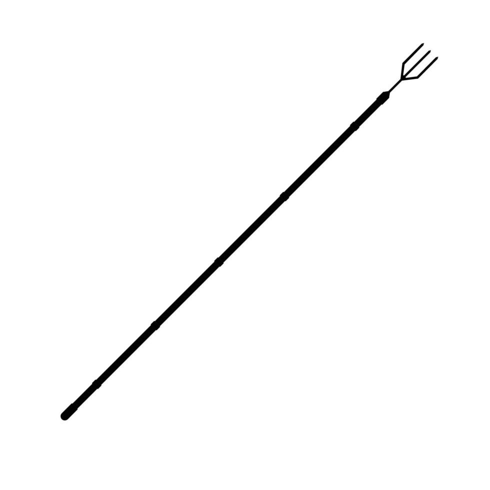 silhouette de lance de pêche. éléments de conception d'icônes en noir et blanc sur fond blanc isolé vecteur