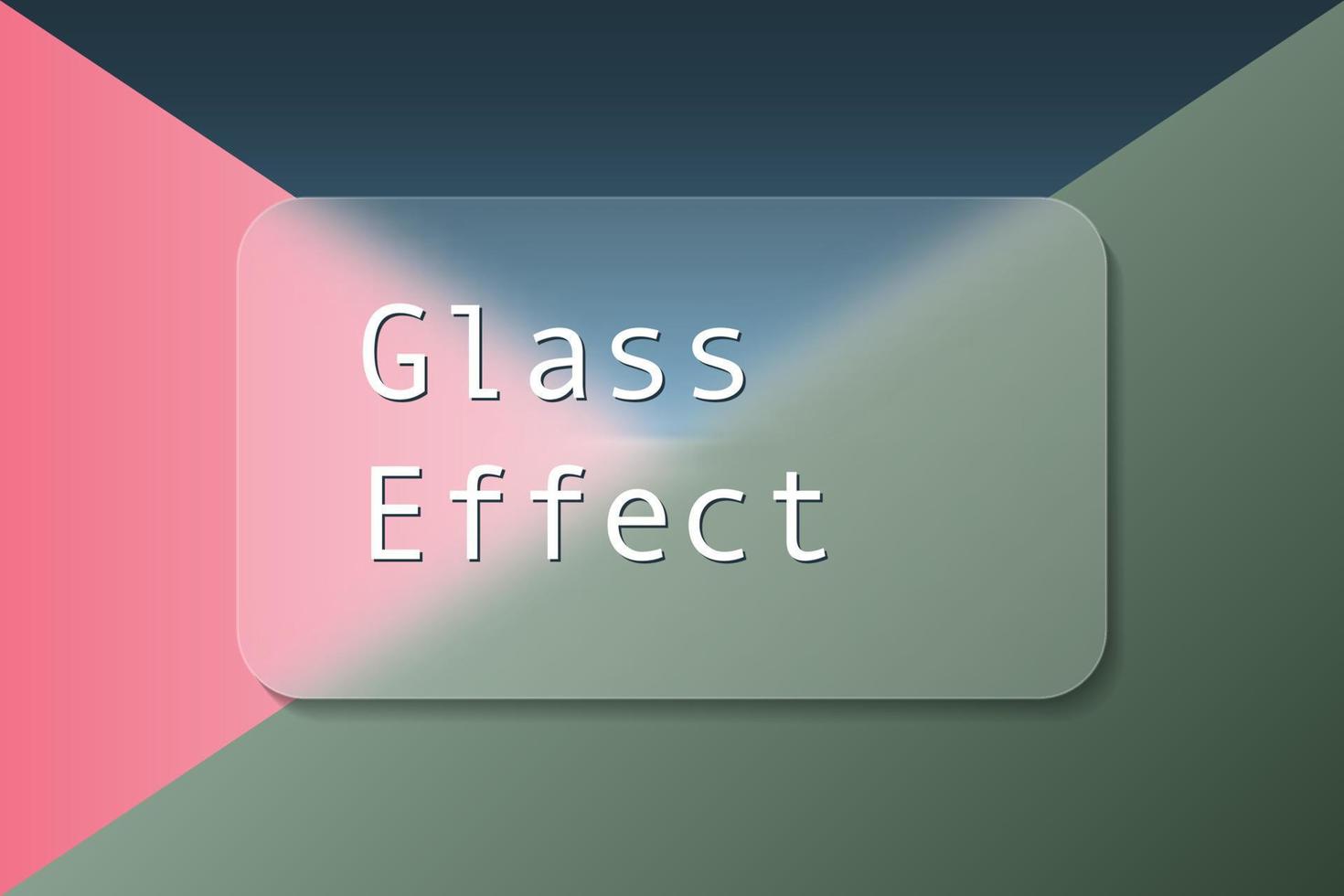 morphisme du verre. effet de verre transparent, conception de carte rectangle acrylique. style tendance verre-morphisme. fond géométrique vert, rose, marine. bannière de vecteur, affiche. vecteur
