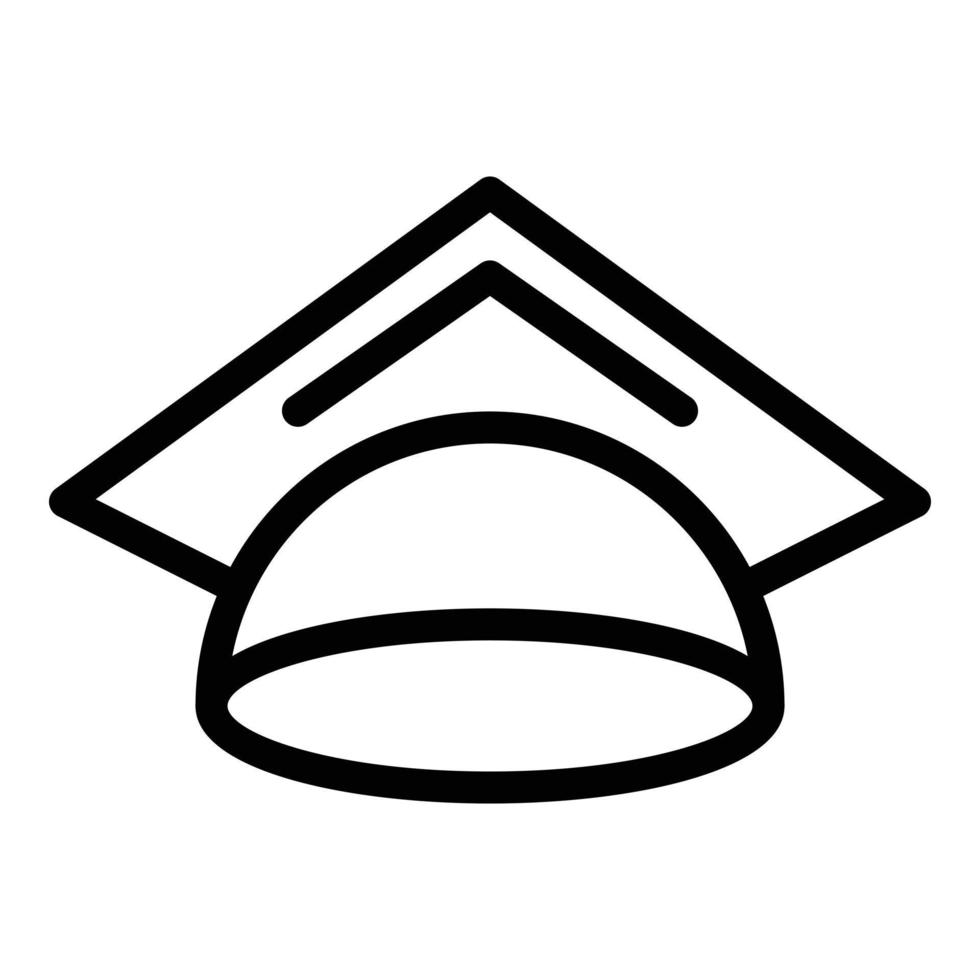 icône de chapeau de graduation, style de contour vecteur