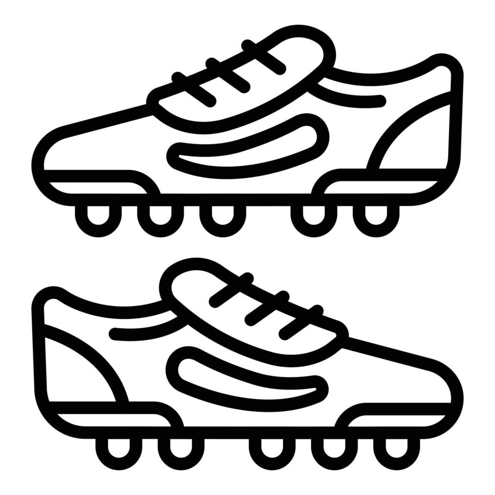paire de chaussures de football, icône de style contour vecteur