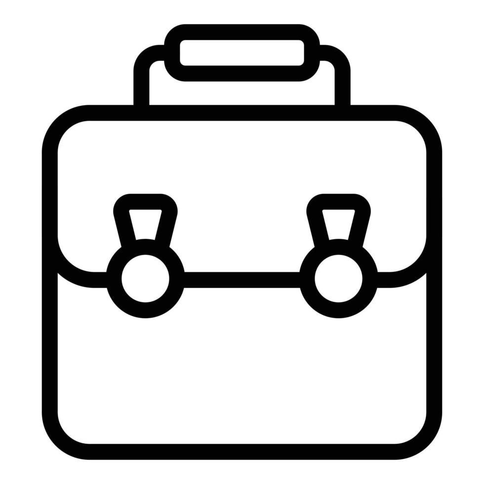 icône de sac pour ordinateur portable en cuir, style de contour vecteur