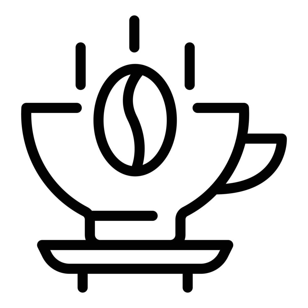icône de tasse de café, style de contour vecteur