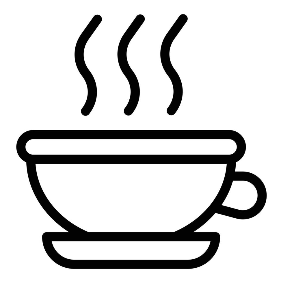 icône de tasse de petit déjeuner, style de contour vecteur