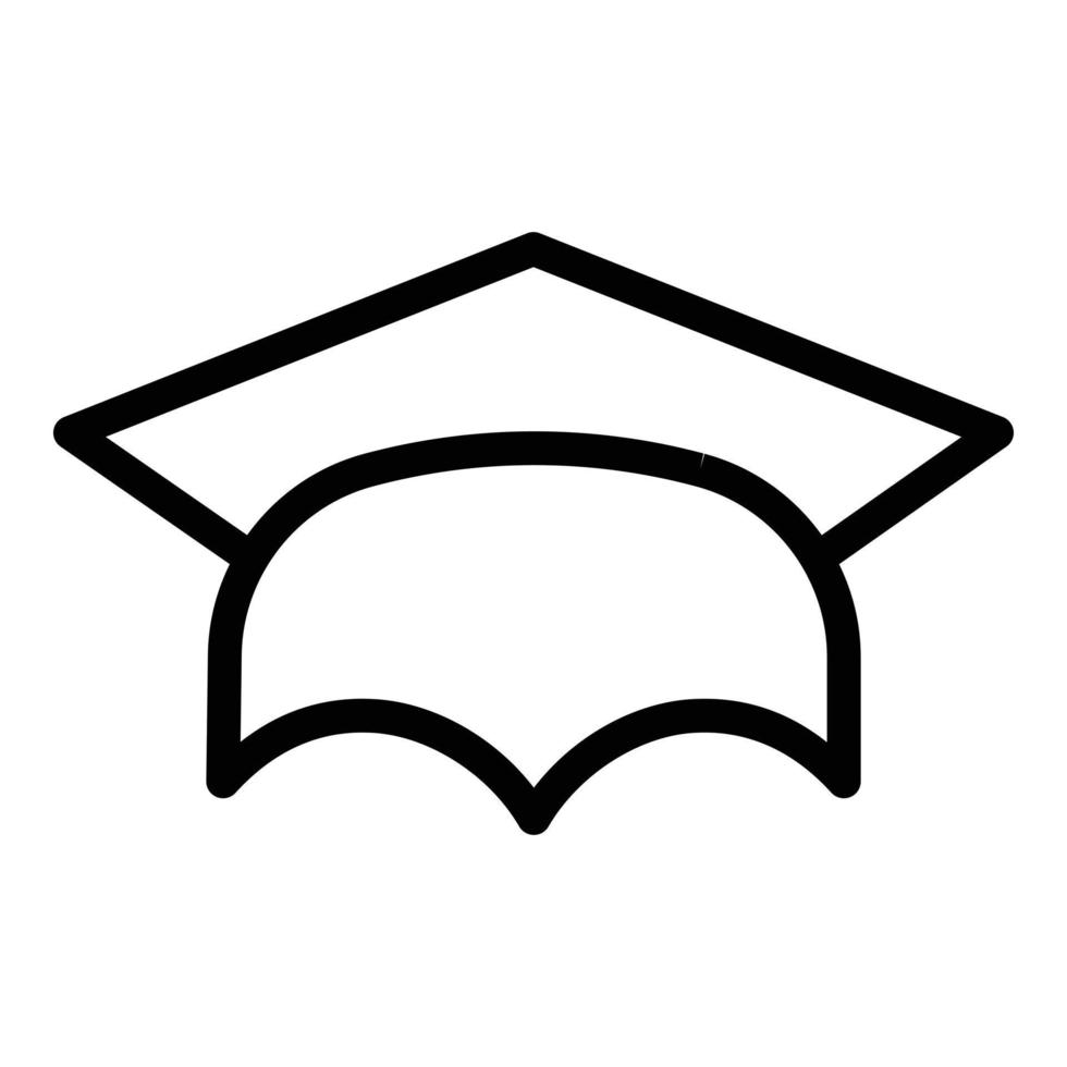 icône de chapeau de graduation scolaire, style de contour vecteur