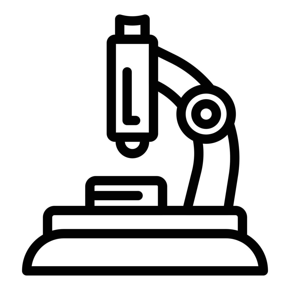 icône de probiotiques au microscope, style de contour vecteur