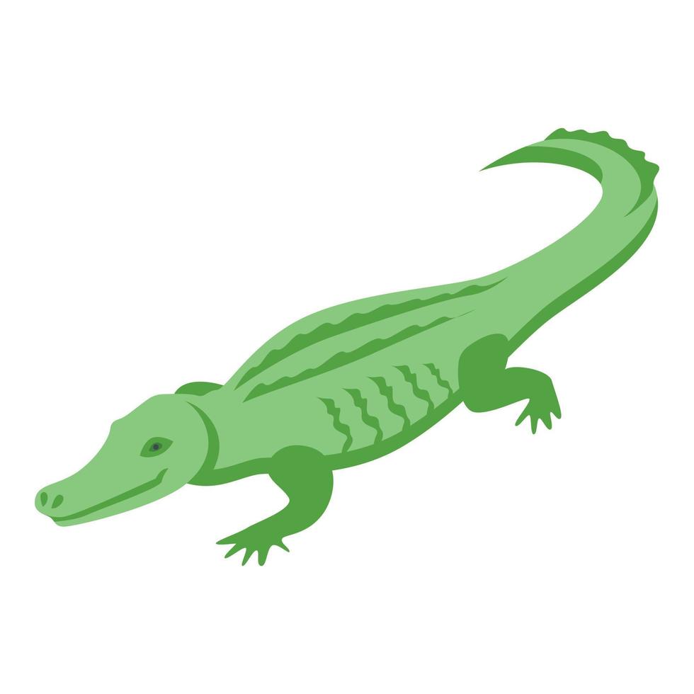 icône de crocodile carnivore, style isométrique vecteur
