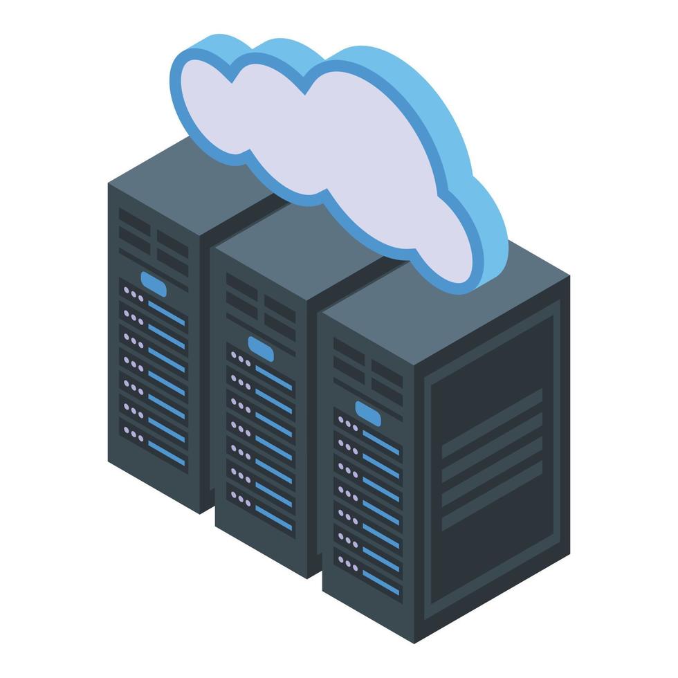 icône de cloud de serveur privé, style isométrique vecteur