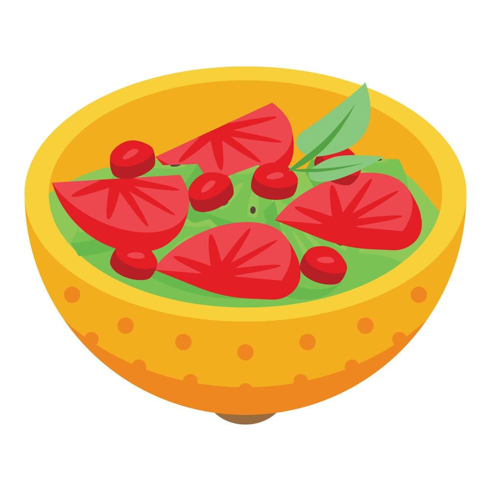 icône de salade de fruits, style isométrique vecteur