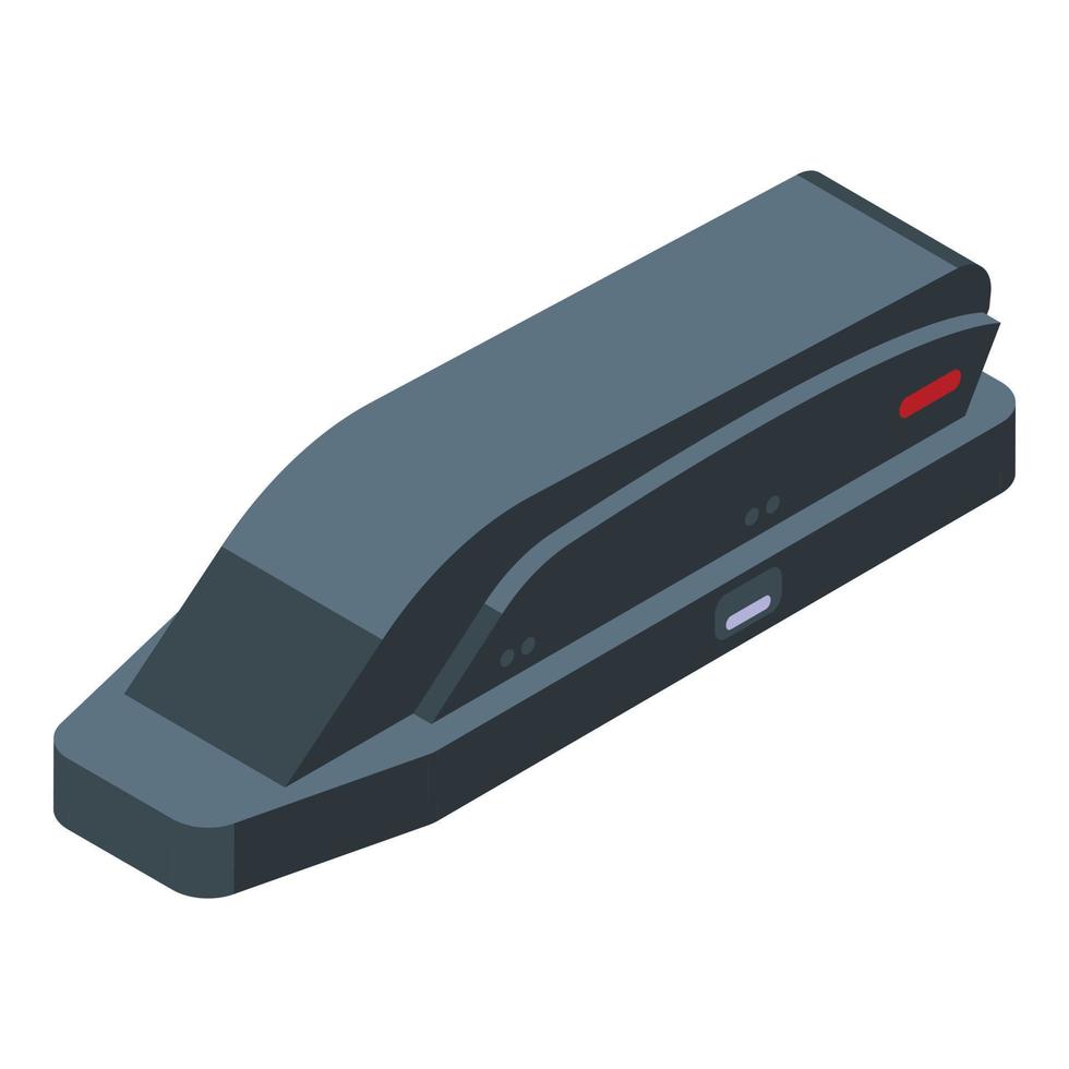 icône de boîte de voyage de toit de voiture, style isométrique vecteur