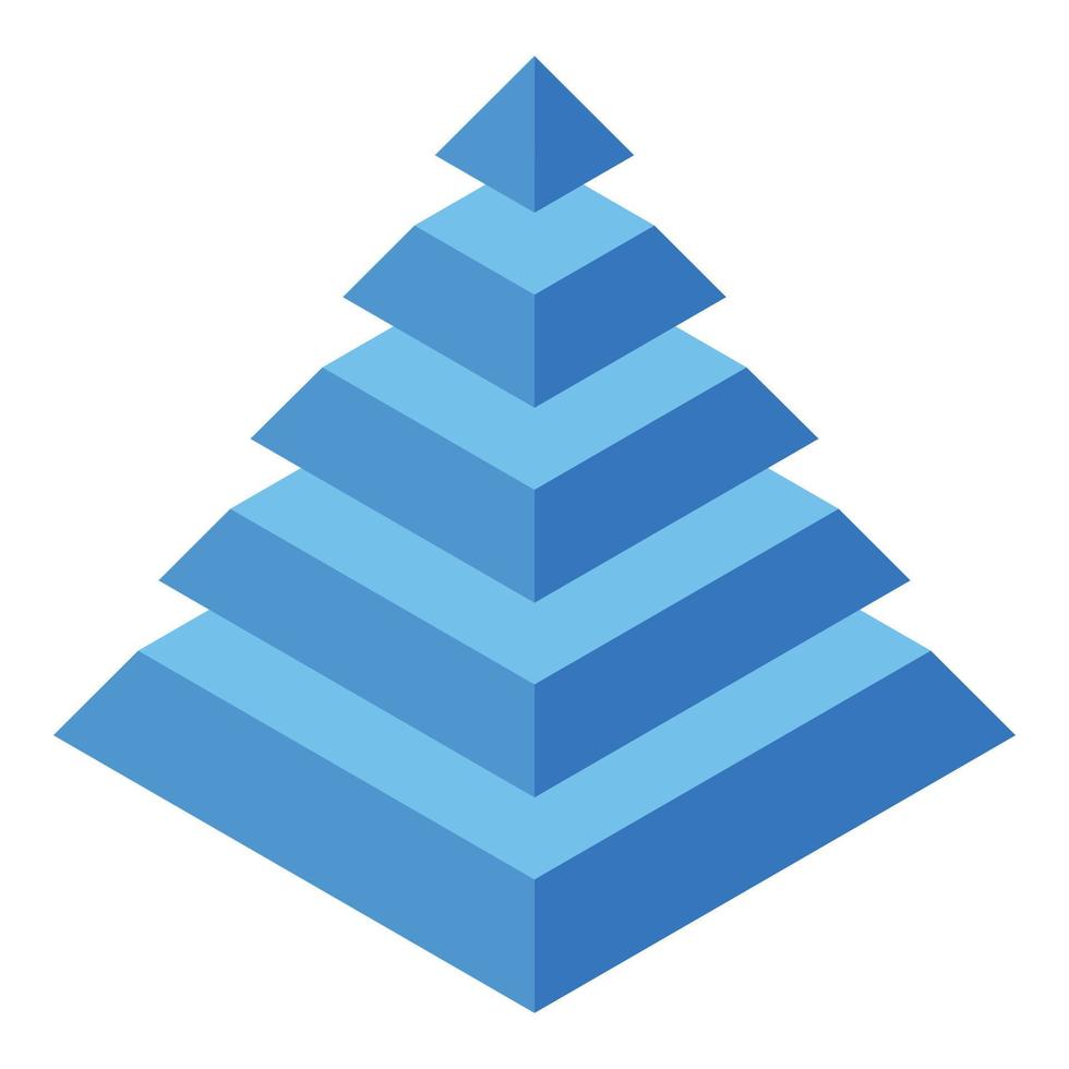 icône de hiérarchie pyramidale, style isométrique vecteur