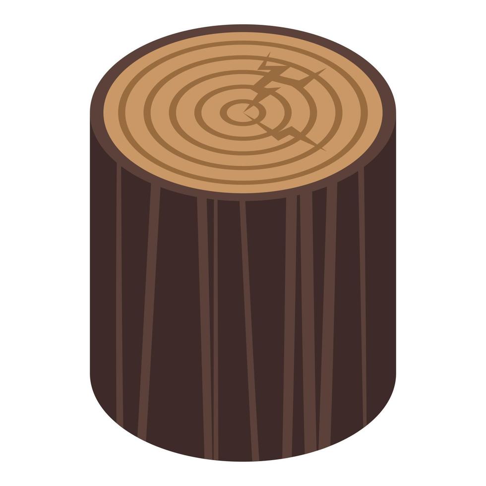icône de tronc de forêt, style isométrique vecteur