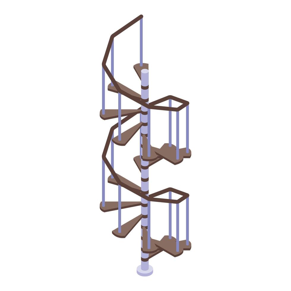 icône d'escalier en colimaçon extérieur, style isométrique vecteur