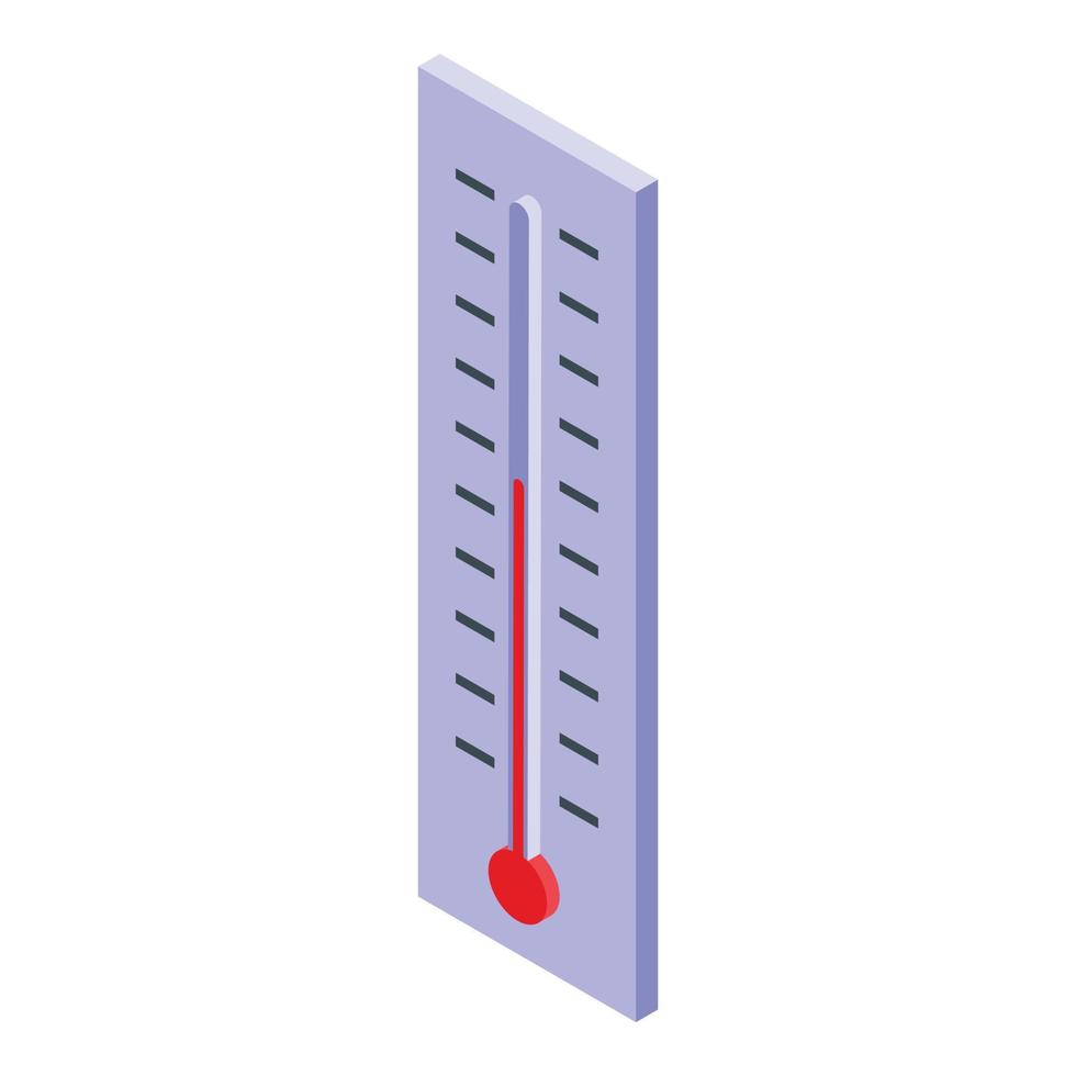 icône de thermomètre météo, style isométrique vecteur