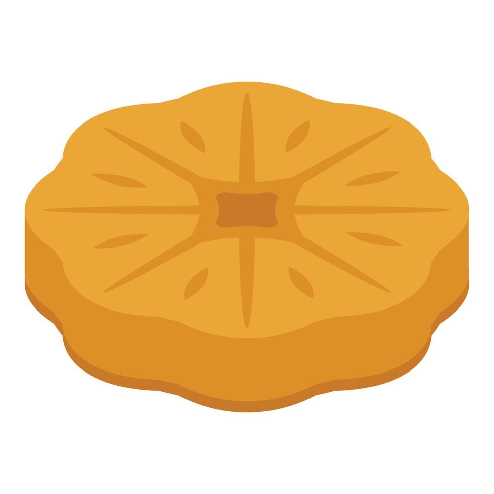 icône de biscuit de fleur de figues, style isométrique vecteur