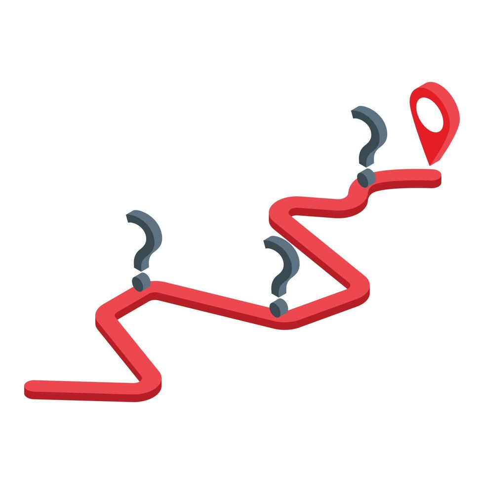 icône de chemin de questions, style isométrique vecteur