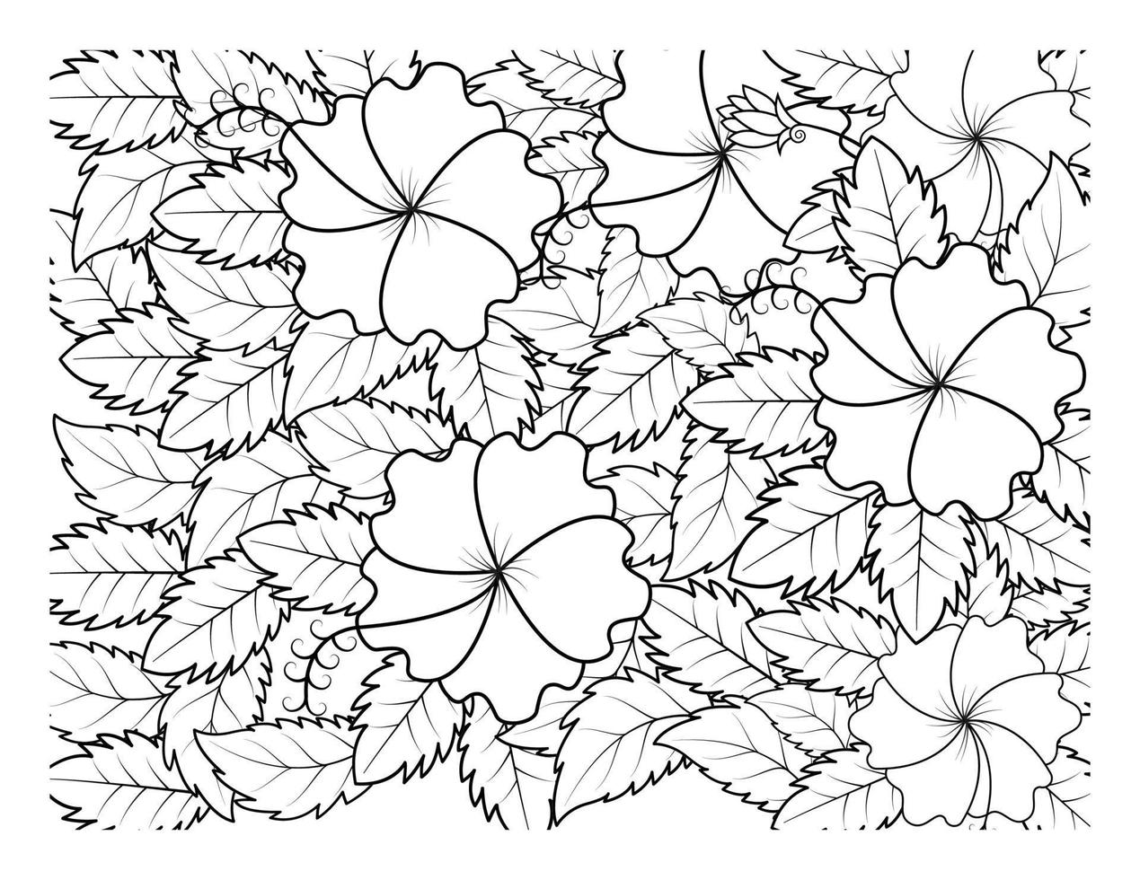 livre de coloriage pour adultes et enfants plus âgés. coloriage avec cadre de motif de fleurs vecteur