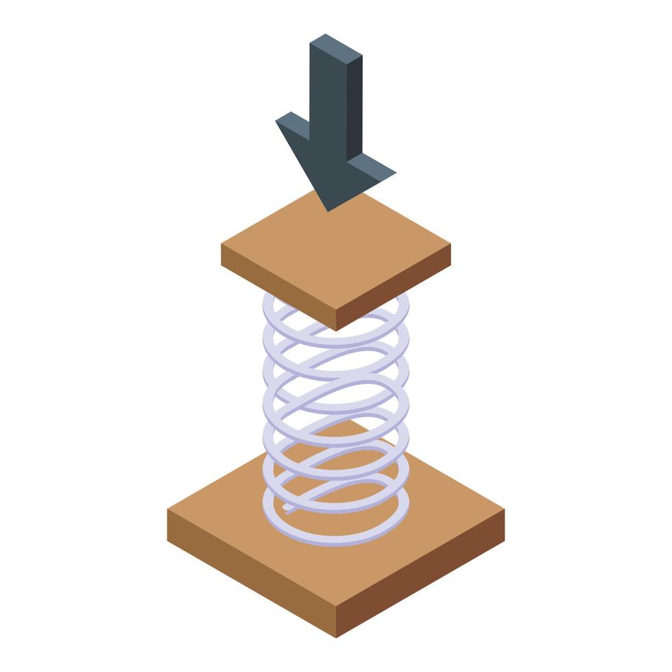 icône d'effort de force, style isométrique vecteur