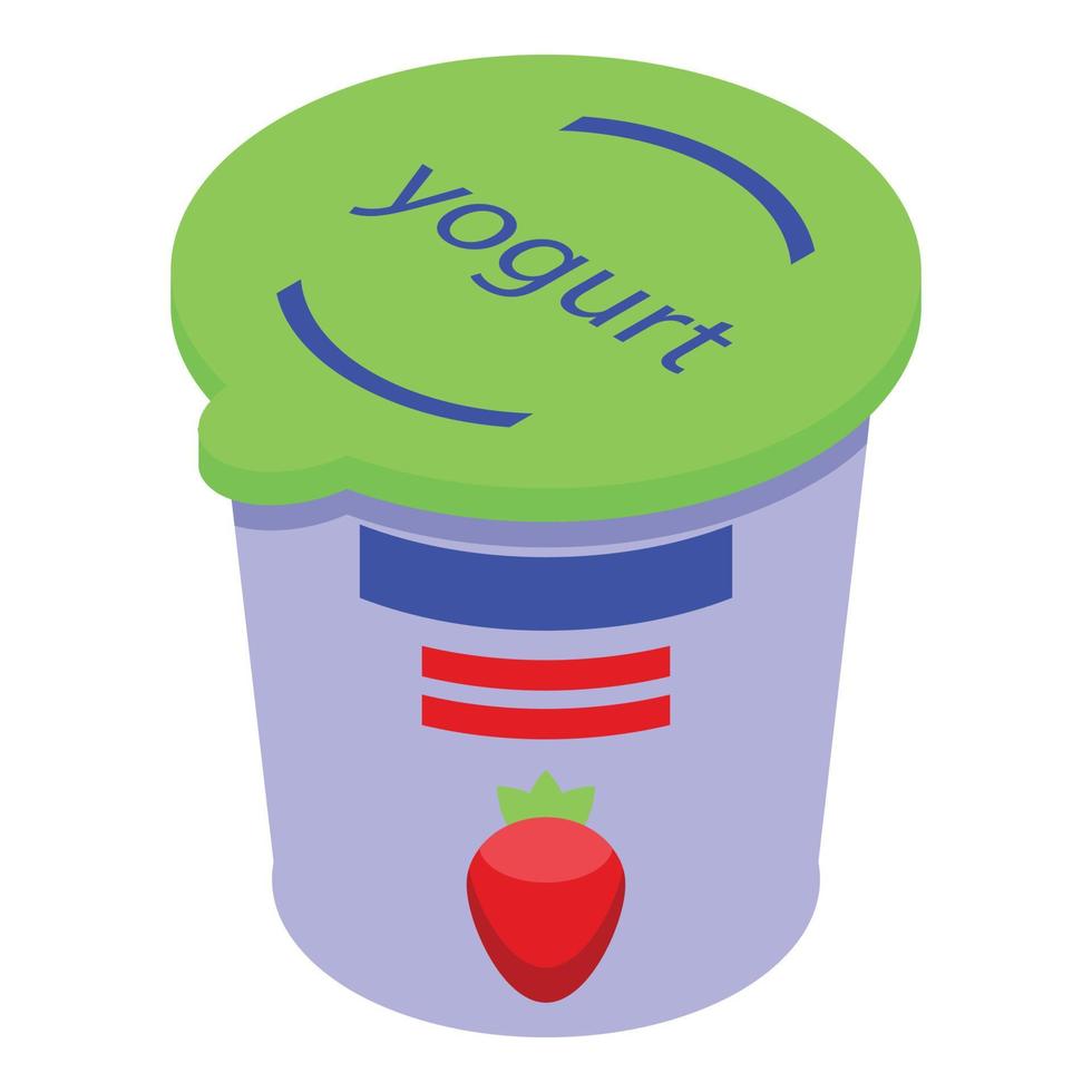 icône de yaourt sain, style isométrique vecteur