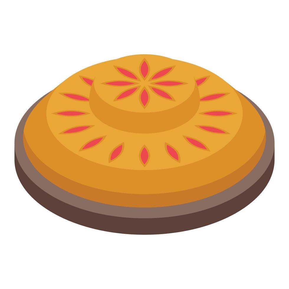 icône de tarte aux pommes de pâtisserie, style isométrique vecteur