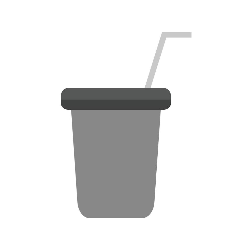 icône plate en niveaux de gris de tasse de jus vecteur