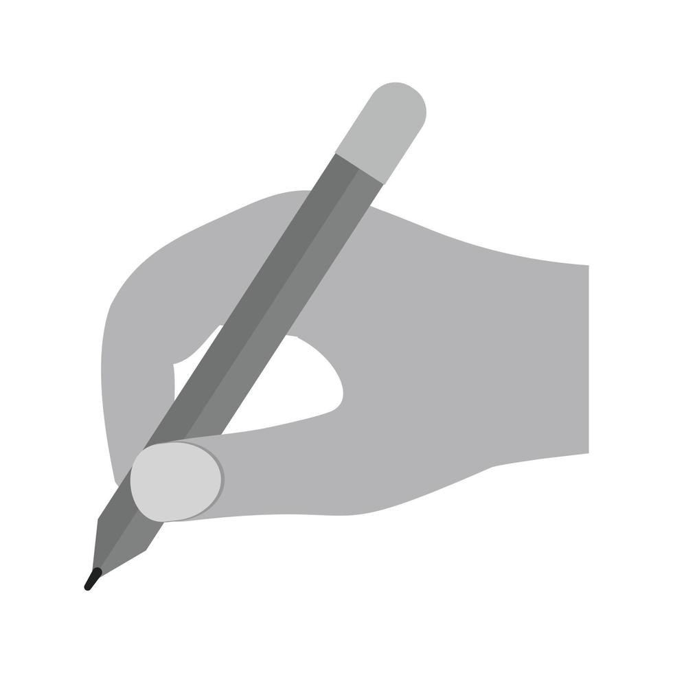 icône d'écriture plate en niveaux de gris vecteur