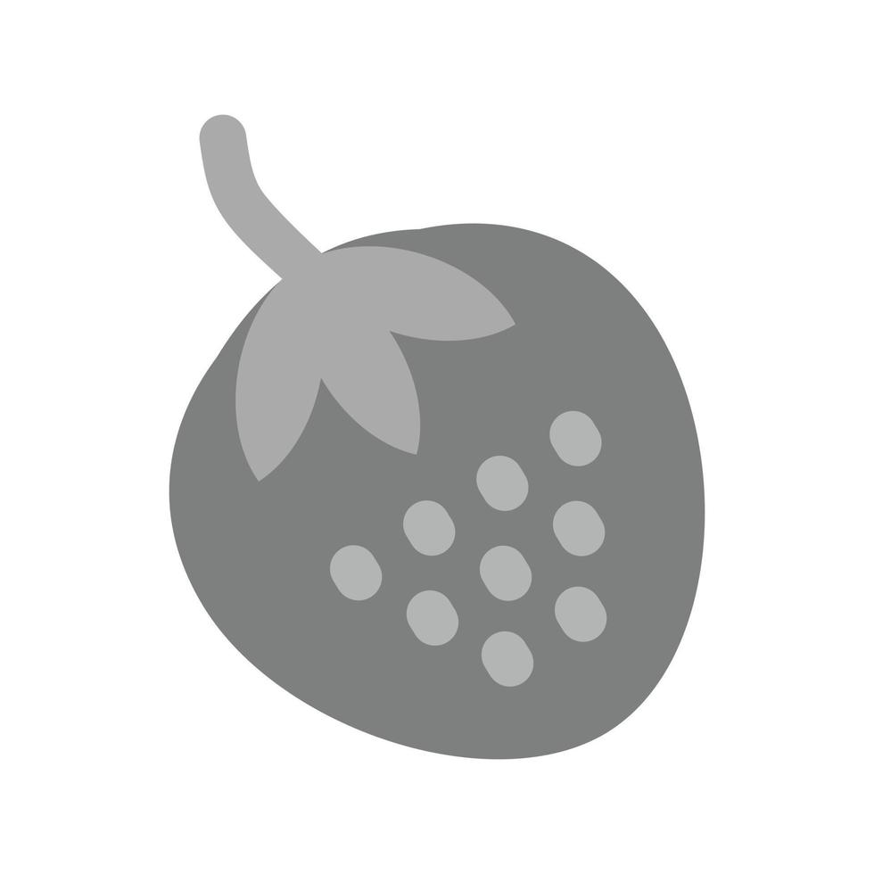 icône en niveaux de gris plat fraise vecteur