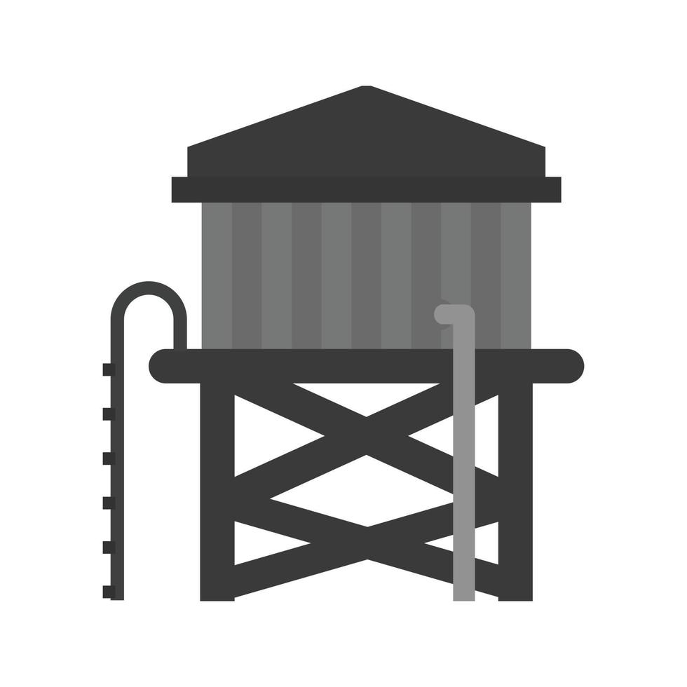 icône plate en niveaux de gris du château d'eau vecteur