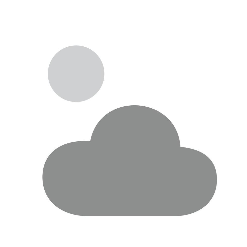 icône plate en niveaux de gris par temps nuageux vecteur