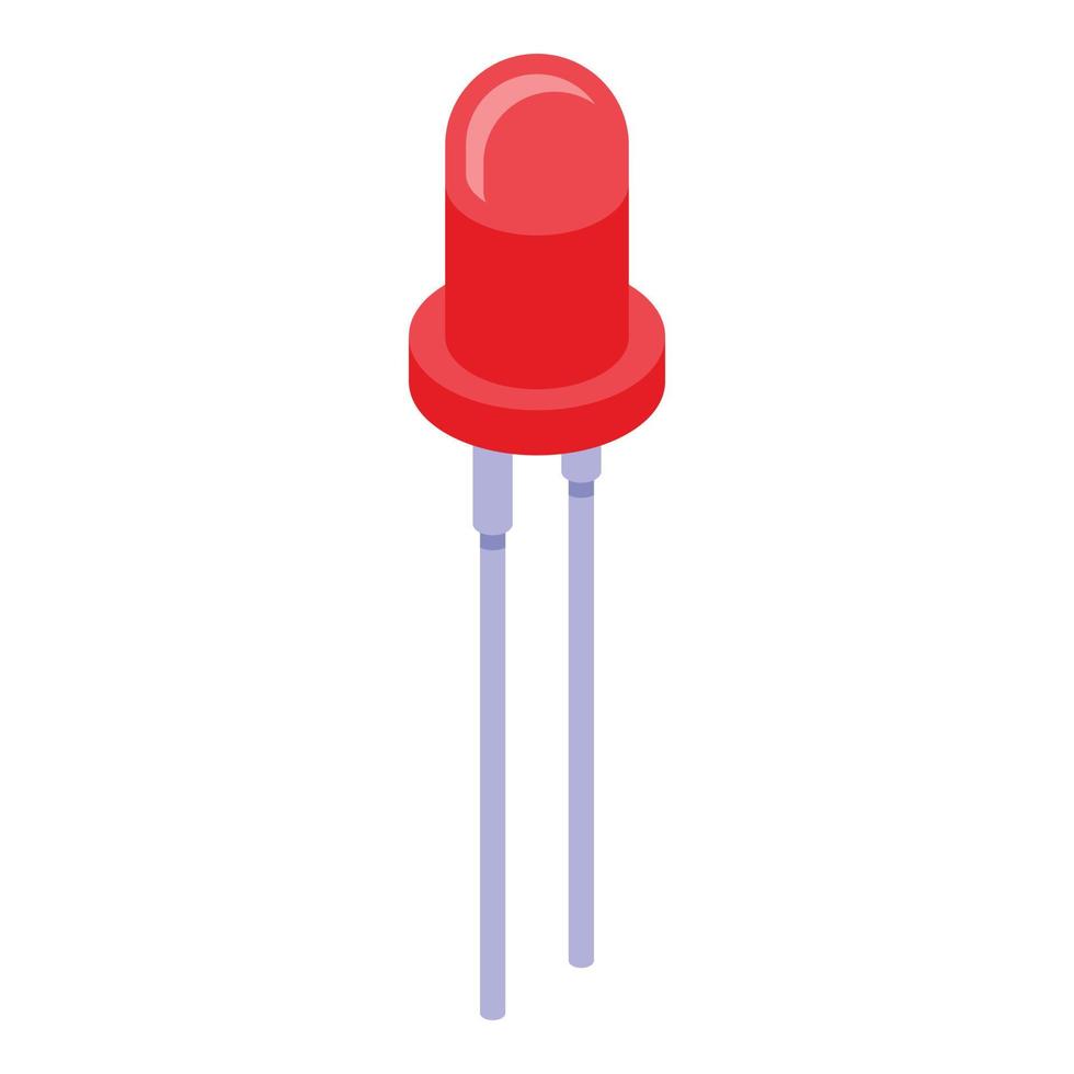 icône de diode rouge, style isométrique vecteur